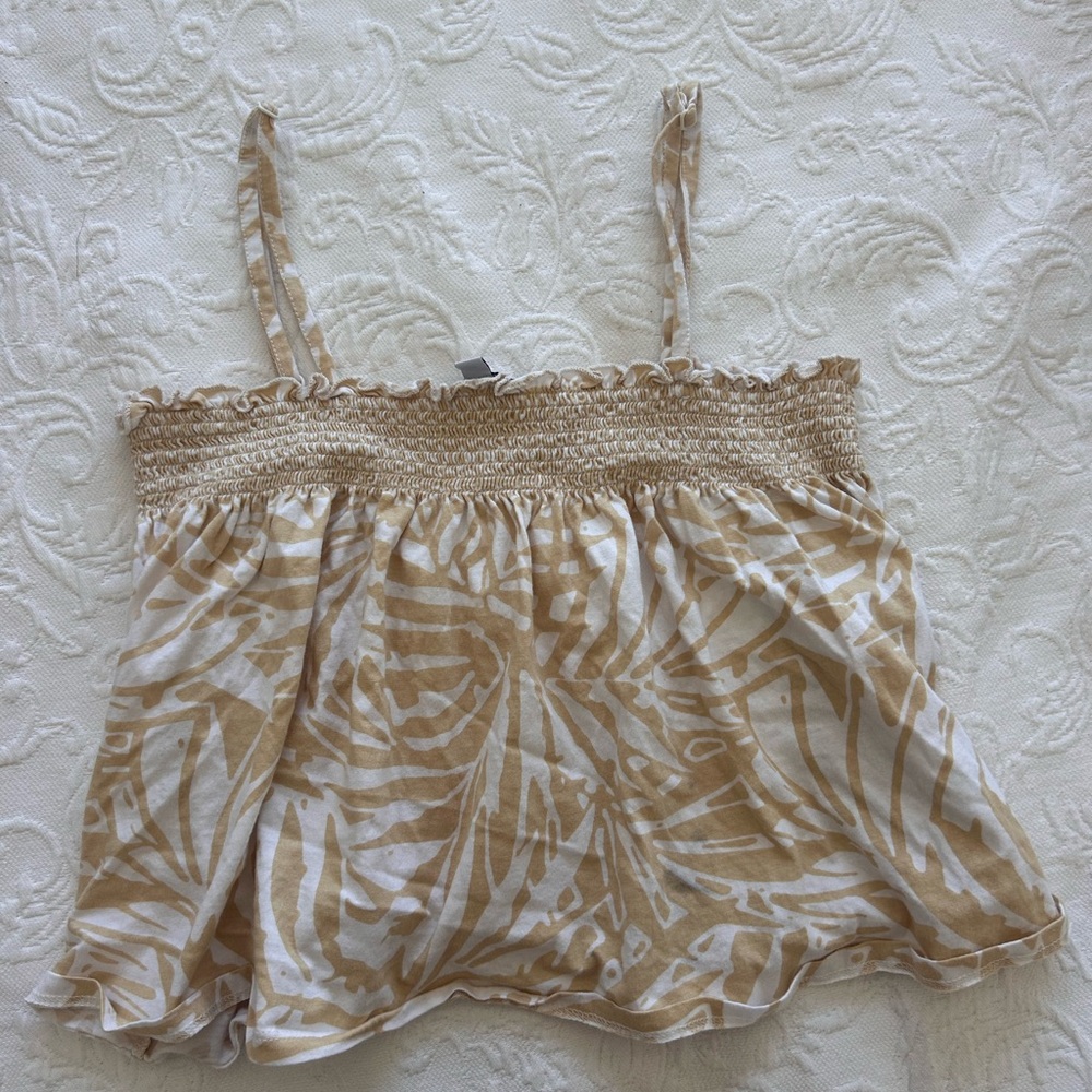 Patrons of Peace Tan and White Camisole